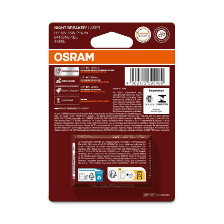 OSRAM NIGHT BREAKER LASER 64150NL-1BL H1 P14,5S 12V 55W