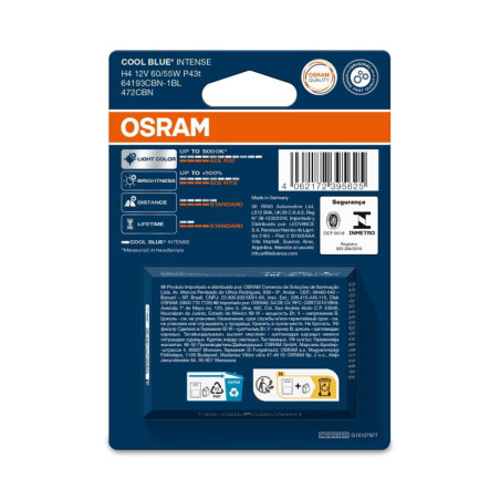 OSRAM COOL BLUE INTENSE 64193CBN-1BL H4 P43T 12V 60/55W
