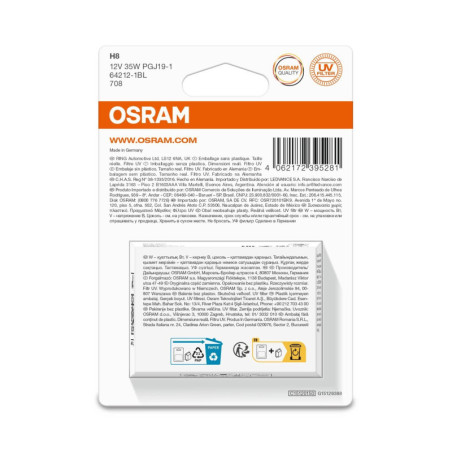 OSRAM ORIGINAL 64212-1BL H8 PGJ19-1 12V 35W