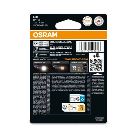 OSRAM LEDRIVIN SL 5008DWP-2BL ~R10W BA15S 12V 1.2WW