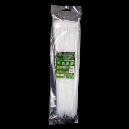 NYLONOWE OPASKI ZACISKOWE ROAD-TEQ WYMIAR:3,6X300MM, 100SZT., BIAŁE