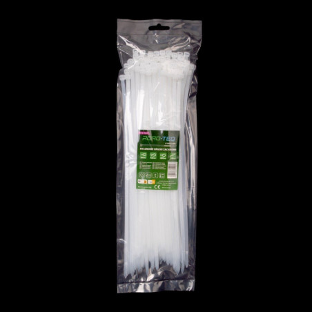 NYLONOWE OPASKI ZACISKOWE ROAD-TEQ WYMIAR:4,8X300MM, 100SZT., BIAŁE