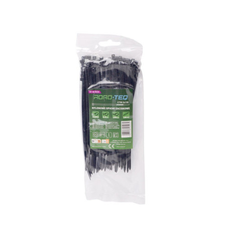 NYLONOWE OPASKI ZACISKOWE ROAD-TEQ WYMIAR:2,5X150MM, 100SZT., CZARNE