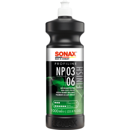 SONAX PULIMENTO ALTO BRILLO SIN SILICONA SIN HOLOGRAMAS PARA PINTURAS LEVE RAYADO