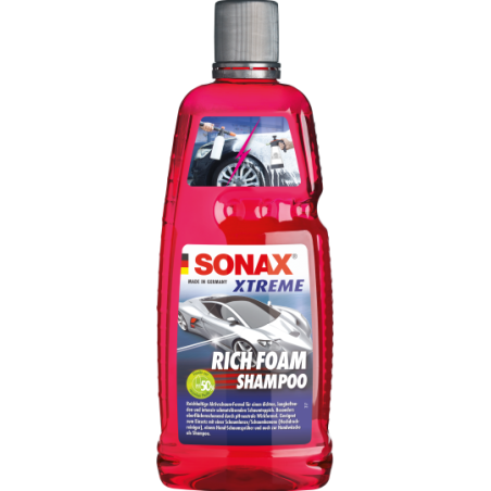 SONAX CHAMPÚ ESPUMOSO ELIMINA SUCIEDAD Y DEJA FRAGANCIA A BAYAS EN TODO VEHÍCULO