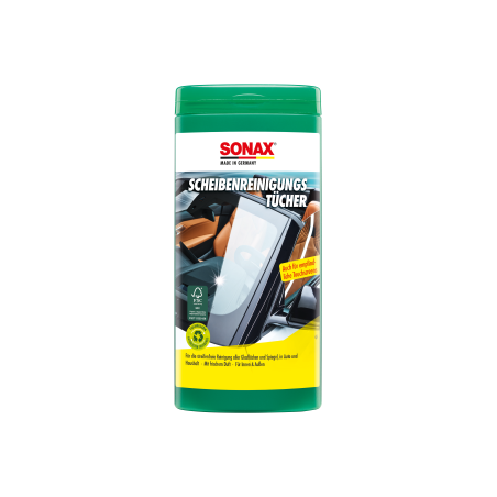 SONAX PAÑOS ANTIDESLIZANTES PARA CRISTALES DE ALTA CALIDAD CON AGENTES LIMPIADORES