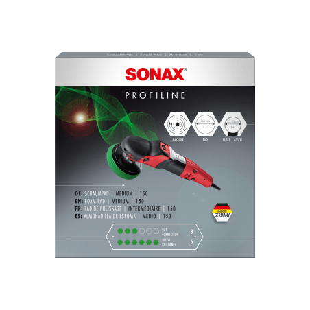 SONAX ESPONJA DE PORO ABIERTO DENSIDAD ALTA DUREZA MEDIA PARA PULIDO ROTATIVO