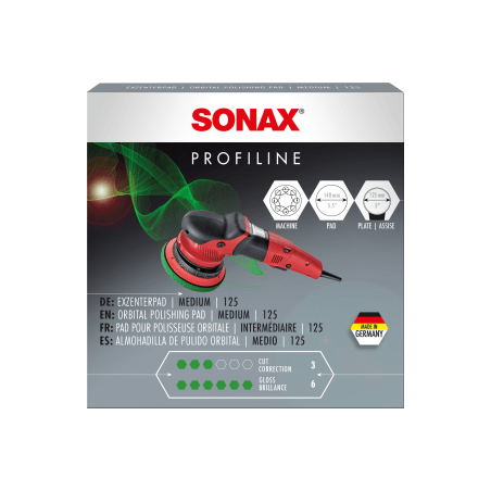 SONAX ESPONJA DUREZA MEDIA ALTA DENSIDAD POROS ABIERTOS PARA PULIDORAS EXCÉNTRICAS