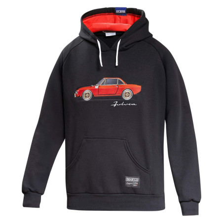 SUDADERA SPARCO LANCIA FULVIA NEGRA/ROJA TALLA XL