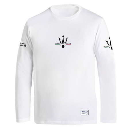 CAMISETA SPARCO MANGA LARGA MASERATI BLANCA TALLA XXXL