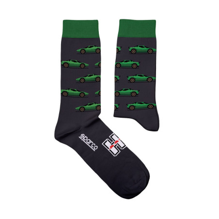 CALCETINES SPARCO LANCIA STRATOS NEGRO/VERDE TALLA 41/46