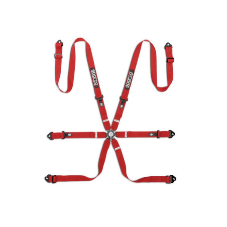 ARNES SPARCO COMPETITION H2 PU 6 PUNTOS 2 ACERO ROJO
