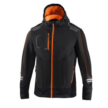 CHAQUETA SPARCO TECH SOFT-SHELL TALLA XXXXL NEGRA/NARANJA