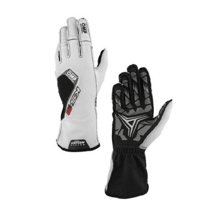 GUANTES OMP KARTING KS-3 MY2026 BLANCO/NEGRO TALLA S