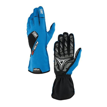 GUANTES OMP KARTING KS-3 MY2026 AZUL/NEGRO TALLA XXS