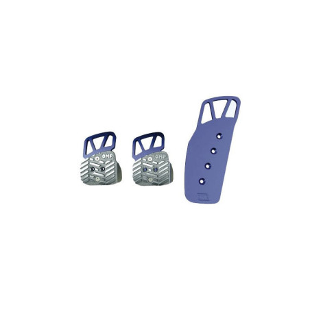 SET DE 3 PEDALES DE ALUMINIO ANODIZADO AZUL