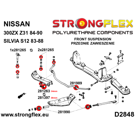 286229A KIT DE SILENTBLOCKS DE SUSPENSIÓN DELANTERA SPORT
