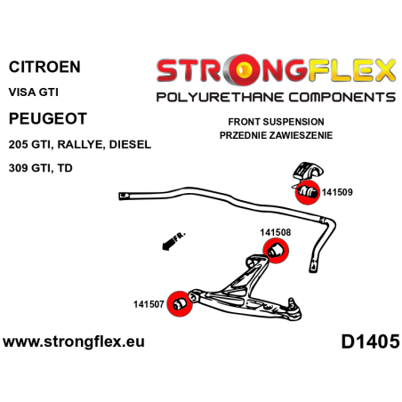 146103A KIT DE SILENTBLOCKS DE SUSPENSIÓN DELANTERA SPORT