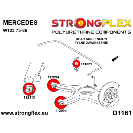 116300A KIT DE SILENTBLOCKS DE SUSPENSIÓN TRASERA SPORT