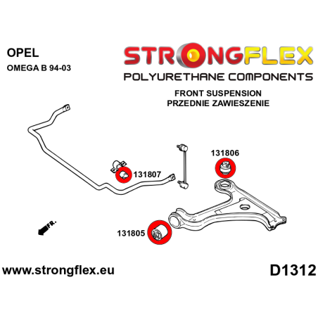 136223A KIT DE SILENTBLOCKS DE SUSPENSIÓN DELANTERA SPORT