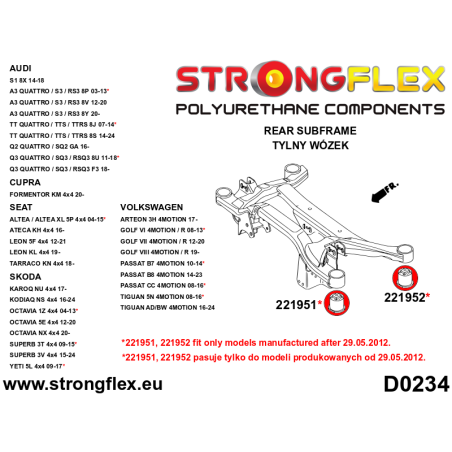221951B TRASERO SUBCHASIS  DELANTERO SILENTBLOCK 60MM