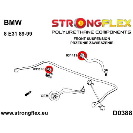 036085A KIT COMPLETO DE SILENTBLOCKS DE POLIURETANO PARA SUSPENSIÓN SPORT