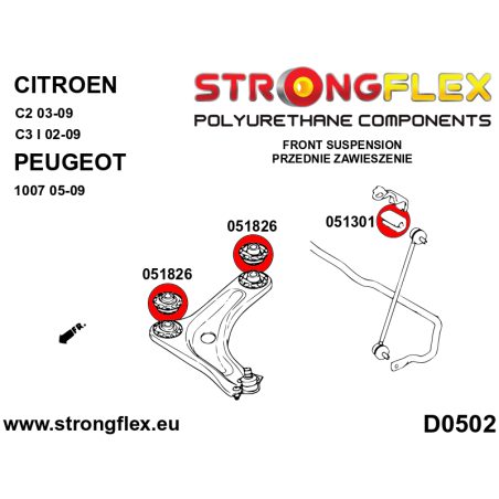 056002B DELANTERO SUSPENSIÓN AND REAM EJE SILENTBLOCK KIT