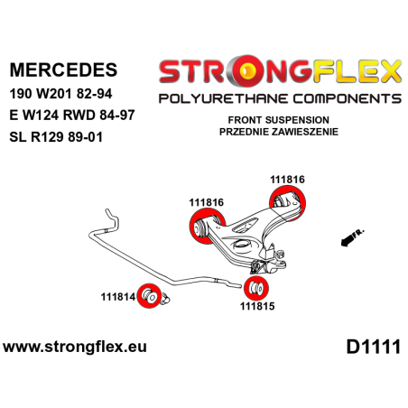 116225A KIT DE SILENTBLOCKS DE SUSPENSIÓN DELANTERA SPORT