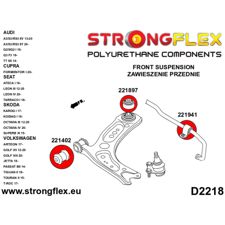 226226A KIT DE SILENTBLOCKS DE SUSPENSIÓN DELANTERA SPORT