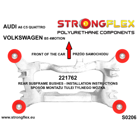 226225A KIT DE SILENTBLOCKS DE SUBCHASIS TRASERO SPORT