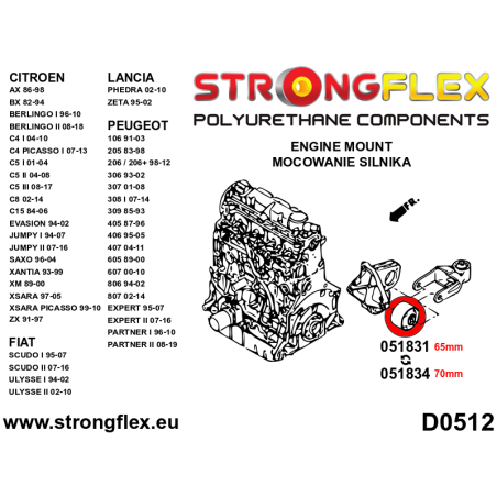 051831A: SOPORTE MOTOR INFERIOR 65MM SPORT