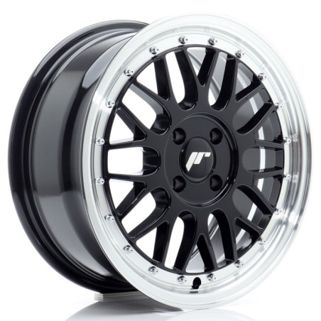 Llantas Japan Racing JR23 16x7 ET40 4x100 Gloss Black w/ Machined Lip
