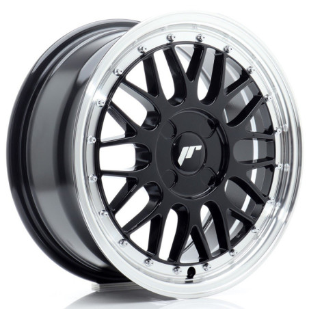 Llantas Japan Racing JR23 16x7 ET20-45 4H BLANK Gloss Black w/ Machined Lip