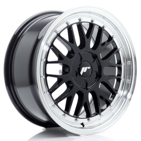 Llantas Japan Racing JR23 17x8 ET20-45 5H BLANK Gloss Black w/ Machined Lip