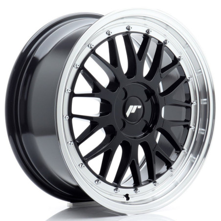 Llantas Japan Racing JR23 18x8 ET20-42 4H BLANK Gloss Black w/ Machined Lip