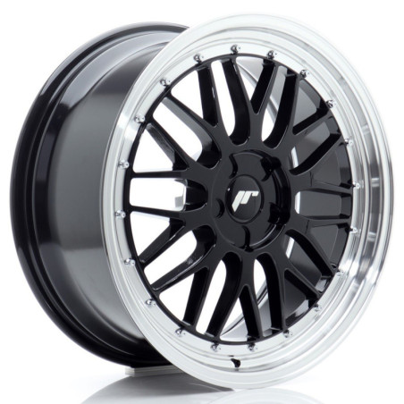 Llantas Japan Racing JR23 19x8 ET20-40 5H BLANK Gloss Black w/ Machined Lip