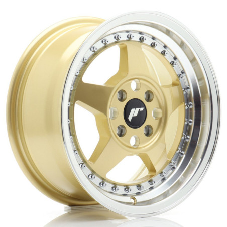 Llantas Japan Racing JR6 15x7 ET35 4x100 Gold w/ Machined Lip