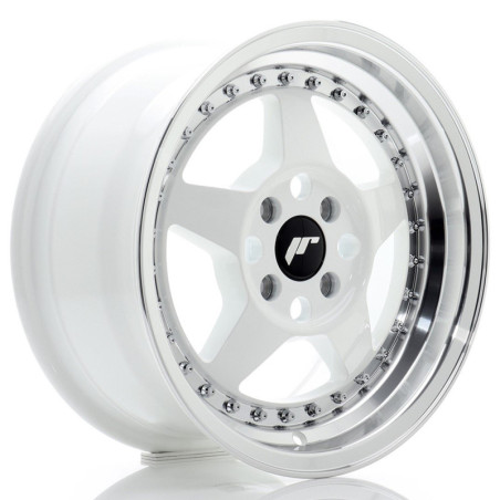 Llantas Japan Racing JR6 15x7 ET35 4x100 White w/ Machined Lip