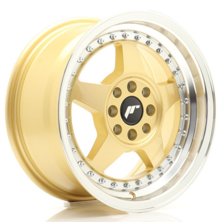 Llantas Japan Racing JR6 15x7 ET25 4x100/108 Gold w/ Machined Lip