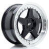 Llantas Japan Racing JR6 17x8 ET20-35 4H BLANK Gloss Black w/ Machined Lip