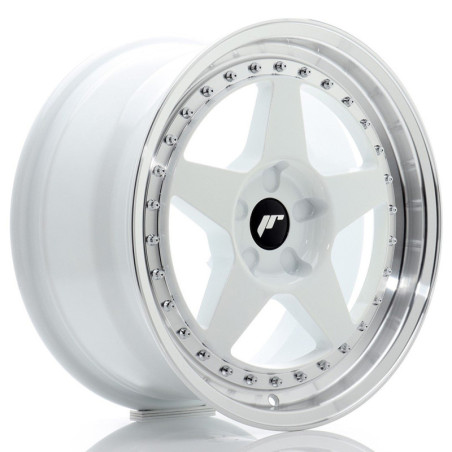 Llantas Japan Racing JR6 17x8 ET20-35 5H BLANK White w/ Machined Lip