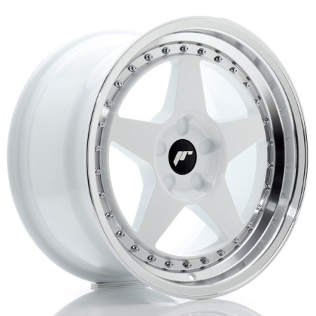 Llantas Japan Racing JR6 17x9 ET20-35 5H BLANK White w/ Machined Lip
