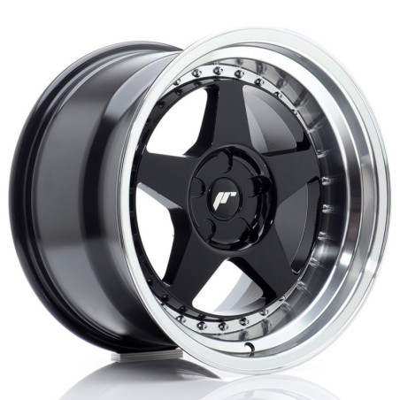 Llantas Japan Racing JR6 17x10 ET0-20 5H BLANK Gloss Black w/ Machined Lip