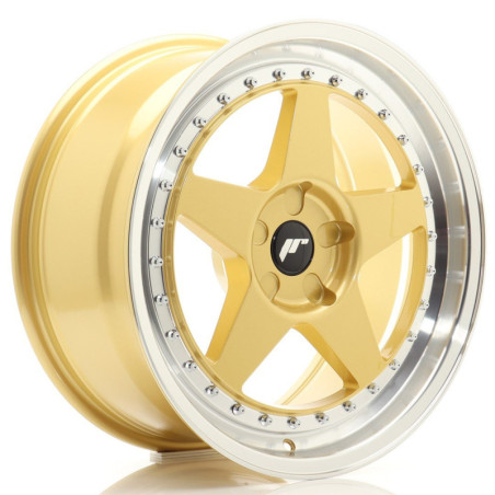 Llantas Japan Racing JR6 18x8 ET20-35 5H BLANK Gold w/ Machined Lip