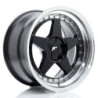 Llantas Japan Racing JR6 18x10 ET0-25 5H BLANK Gloss Black w/ Machined Lip