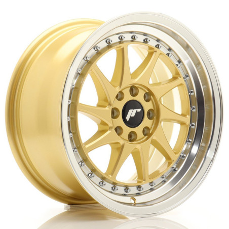 Llantas Japan Racing JR26 16x8 ET25 4x100/108 Gold w/ Machined Lip