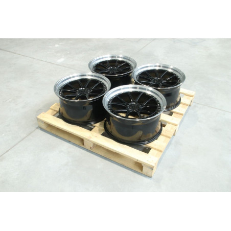 Set of JR39 19x9,5 ET22 5x120 Gloss Black w/ Machined Lip