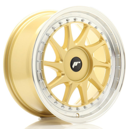 Llantas Japan Racing JR26 17x8 ET20-35 BLANK Gold w/ Machined Lip