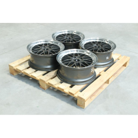 Set of JR23 18x8 ET40 5x100 Hyper Gray w/Machined Lip