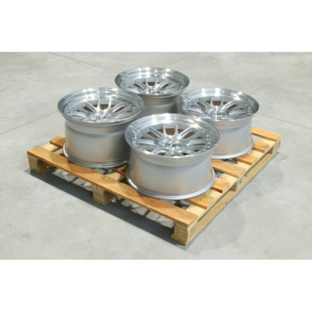 Set of JR40 19x9,5 ET28 + 19x11 ET22 5x112 Silver Machined Face